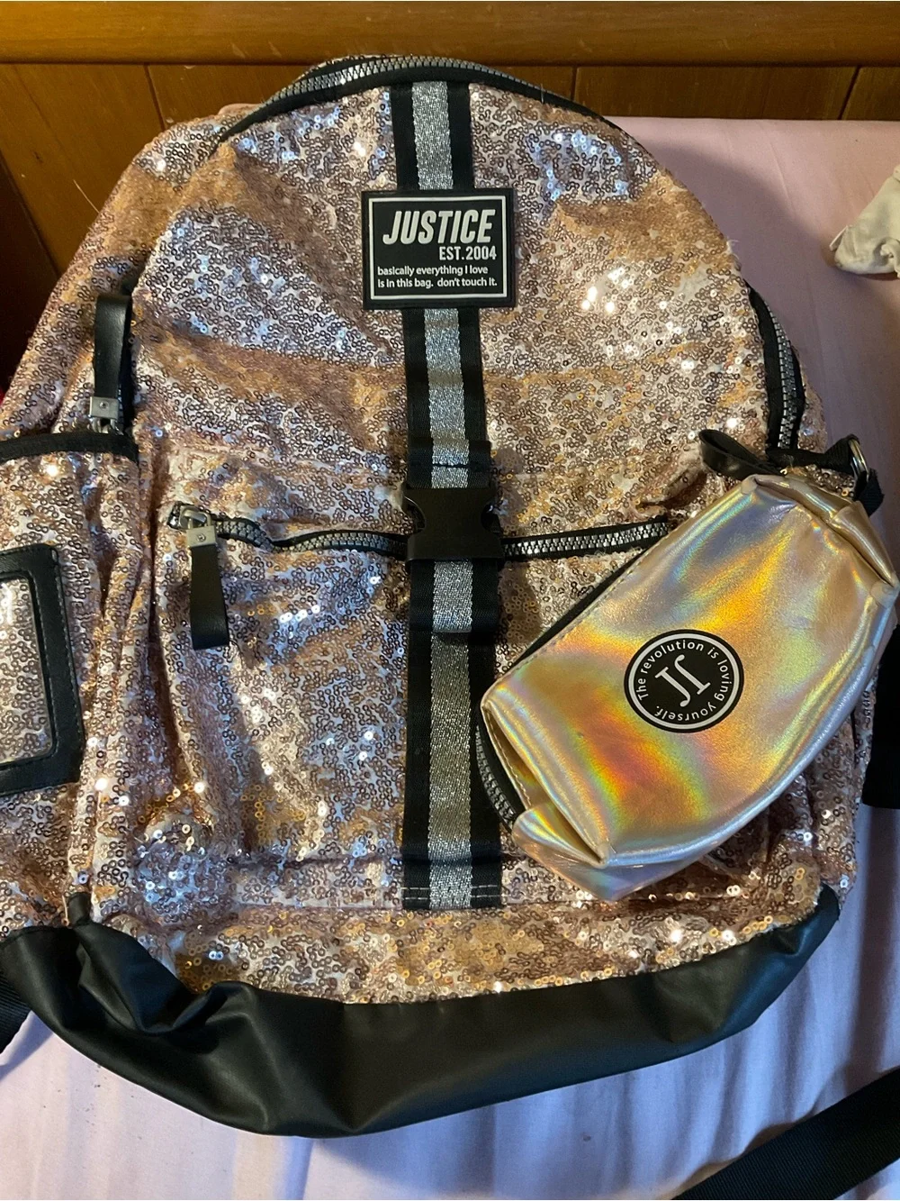 Just Ice Sequin Cosmetic Bag - Rose Gold Sequins